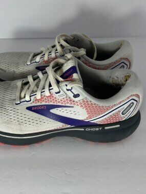 Brooks Ghost 14 White Purple Coral Running Sneakers Women's Size 9